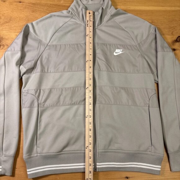 Vintage Y2K Nike Gray Full Zip Track Jacket Size Large L Striped Windbreaker - Picture 6 of 14